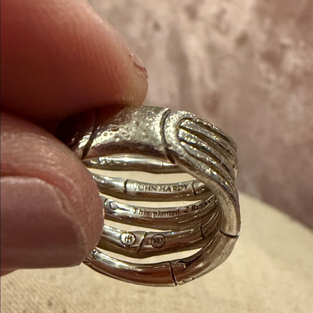 John Hardy Silver Multi-Band Ring Size 7 - Picture 7 of 7